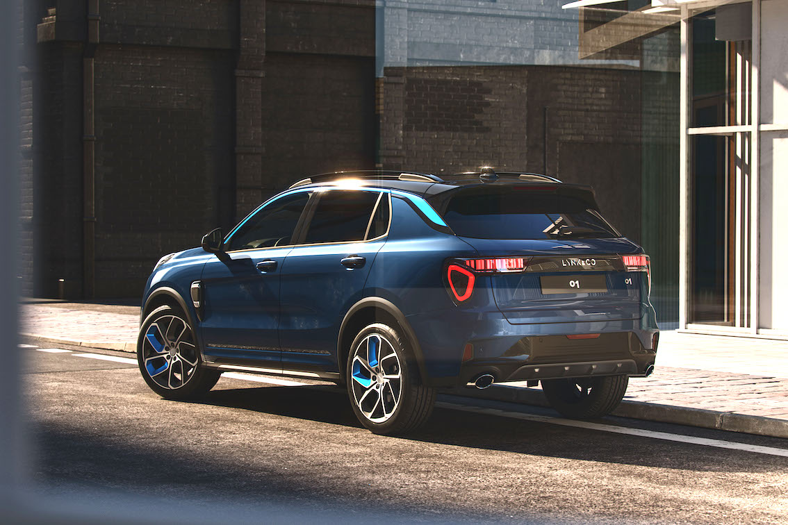 Lynk & Co 01 rear 3/4 static